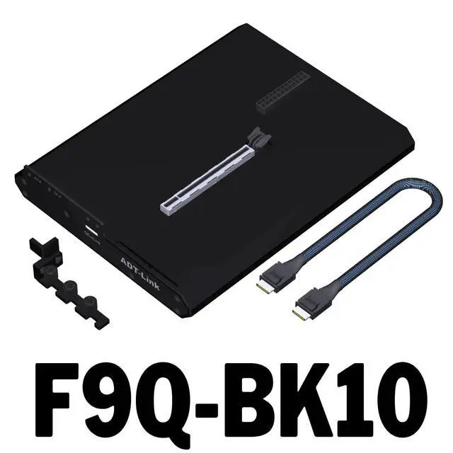 Alt view image 2 of 2 - ADT-F9 OCuLink External GPU Dock PCIe 4.0 x4 64Gbps Built-in Switch & LED Indicators, Includes 50cm Cable Supports Graphics Card & PCIe Devices (F9Q-BK10 with redriver)