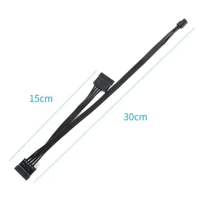Alt view image 2 of 5 - JMT PC Power Supply Cable Motherboard ATX Mini 4 Pin to SATA SSD for Lenovo M410 M415 M425 B415 M610 M710 M4200R Motherboard 4P to 1 / Turn 2 SATA (Type 4 45cm)