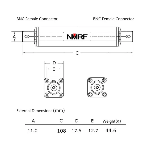 Alt view image 2 of 7 - 2W Ultra-High Resistance Resistors BNC-F Connector, Compact Design (1T/1000G)