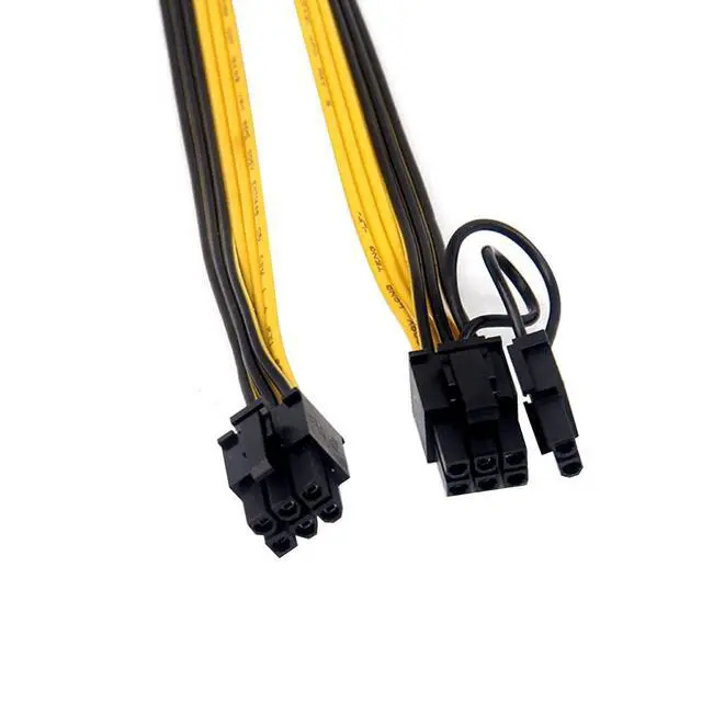 Alt view image 3 of 6 - JMT 6PCS PCIe 6Pin to 6+2 Pin Power Supply Cable 8 Pin to 6 Pin PCI Express Graphics Card Power Cable GPU to GPU Male Port for Server 6Pin Converter Board BTC Miner (40cm,6PCS a Lot)