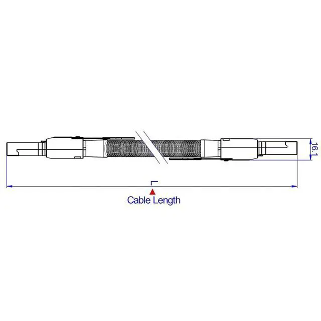 Alt view image 4 of 5 - ADT-K998 CDFP PCIe5.0 Extension Cable x16 Gen5 512Gbps CopprLink High-Speed Adapter SFF-TA-1032 (0.8M/K998A)