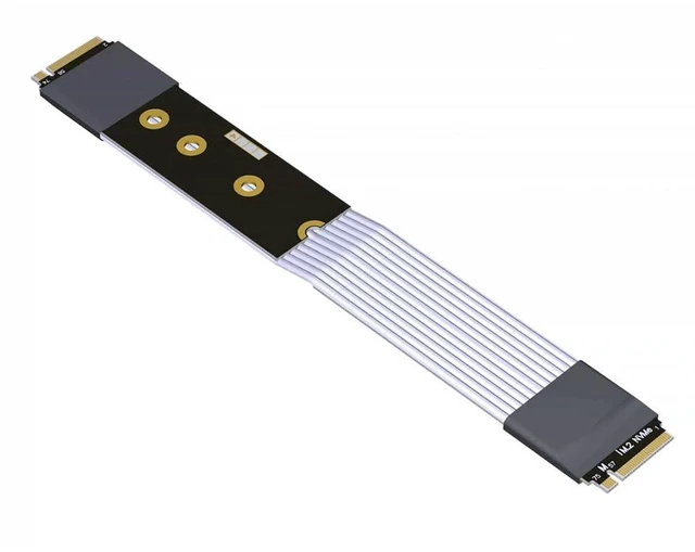 Main image of ADT-K44 M.2 MKey Extension Cable 128Gbps Male-to-Male PCIe 5.0 x4 High Speed Compatible with NVMe for Server PCIe Signal Transmission (15CM,K44SS-SI)
