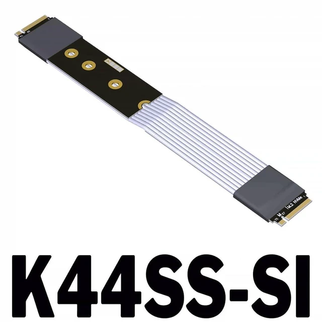Alt view image 2 of 5 - ADT-K44 M.2 MKey Extension Cable 128Gbps Male-to-Male PCIe 5.0 x4 High Speed Compatible with NVMe for Server PCIe Signal Transmission (15CM,K44SS-SI)