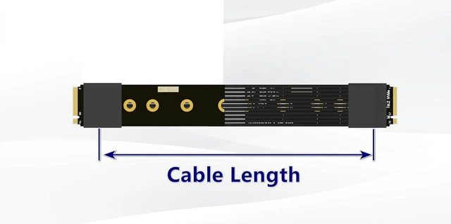 Alt view image 5 of 5 - ADT-K44 M.2 MKey Extension Cable 128Gbps Male-to-Male PCIe 5.0 x4 High Speed Compatible with NVMe for Server PCIe Signal Transmission (15CM,K44SS-SI)