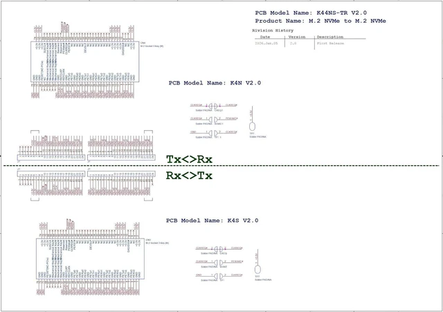 Alt view image 3 of 5 - ADT-K44 M.2 MKey Extension Cable 128Gbps Male-to-Male PCIe 5.0 x4 High Speed Compatible with NVMe for Server PCIe Signal Transmission (15CM,K44NS-SI)