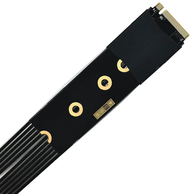 Alt view image 5 of 7 - ADT-K42 M.2 MKey to PCIe5.0 X4 Extension Cable DMA Adapter High-Speed Lossless Flexible Ribbon Compatible with NVMe 2230 2242 2260 2280 SSD (15CM,K42SC-BK 5.0)