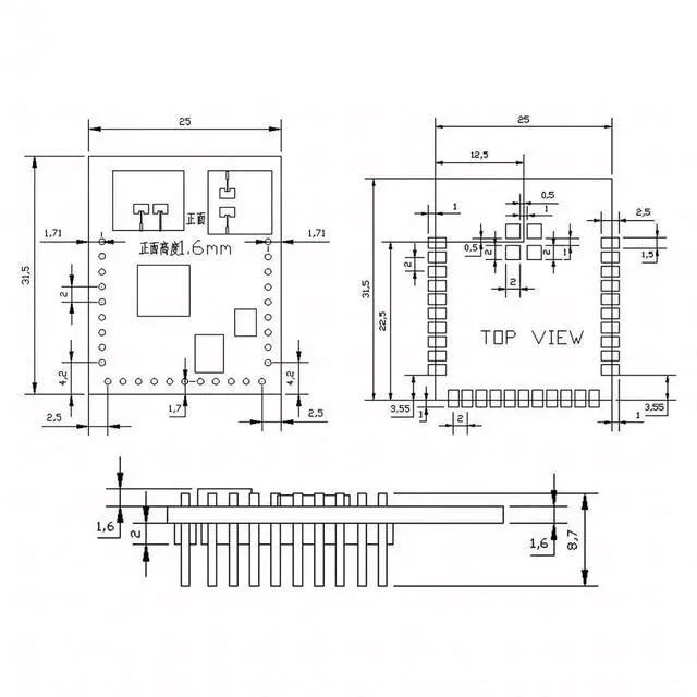 Alt view image 7 of 7 - HLK-LD6003C 60G Millimeter Wave Human Fall Detection Radar Module Non-Contact Monitoring High Precision Signal Modulation (Module only)