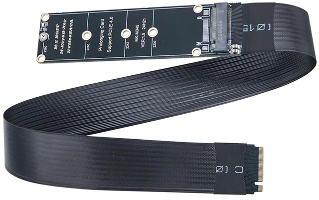 Main image of M.2 MKey BKey NGFF Drive Extension Cable PCIe 4.0 High Speed Transmission Compatible with NVMe NGFF 2230 2242 2260 2280 SSD (30CM,Straight Version)