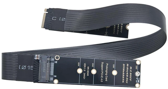 Alt view image 3 of 4 - M.2 MKey BKey NGFF Drive Extension Cable PCIe 4.0 High Speed Transmission Compatible with NVMe NGFF 2230 2242 2260 2280 SSD (30CM,Straight Version)