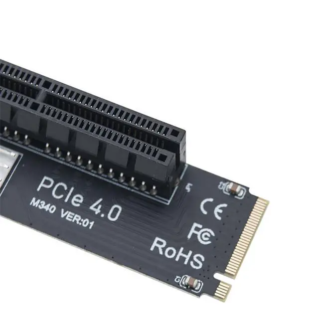 Alt view image 3 of 6 - PCIe4.0 X4 to M.2 Mkey Adapter Card Support PCIe x1 x4 x8 x16 Interface Compatible with M.2 NVMe 2260 2280 SSD (with IDE Cable)