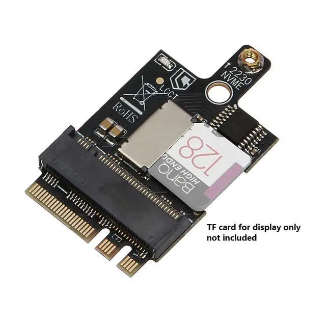 Alt view image 2 of 7 - M.2 A+E Key to M.2 MKey SSD + TF Card Adapter Converts Wire Less Slot to M.2 MKey 2230 Port and MicroSD Card Reader, PCIe x1 Signal Not for CNVI, Compatible with 2230 NVMe Drives