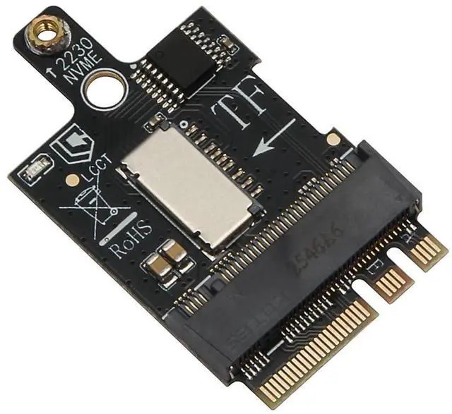 Main image of M.2 A+E Key to M.2 MKey SSD + TF Card Adapter Converts Wire Less Slot to M.2 MKey 2230 Port and MicroSD Card Reader, PCIe x1 Signal Not for CNVI, Compatible with 2230 NVMe Drives