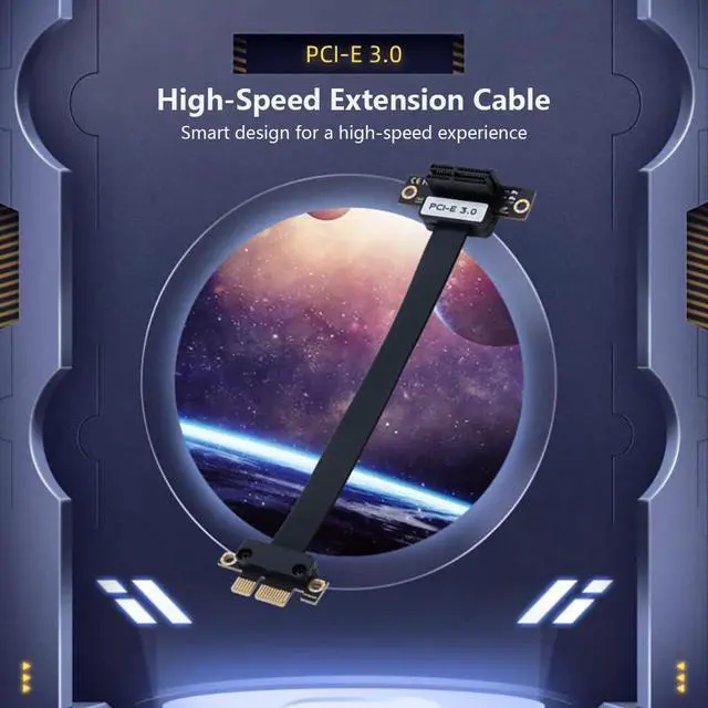 Alt view image 6 of 7 - PCI-E 1X to 1X Extension Cable Flexible Flat Ribbon for Graphics Card Support X1 X4 X8 X16 (20CM PCIe4.0,Straight in/Side Out)