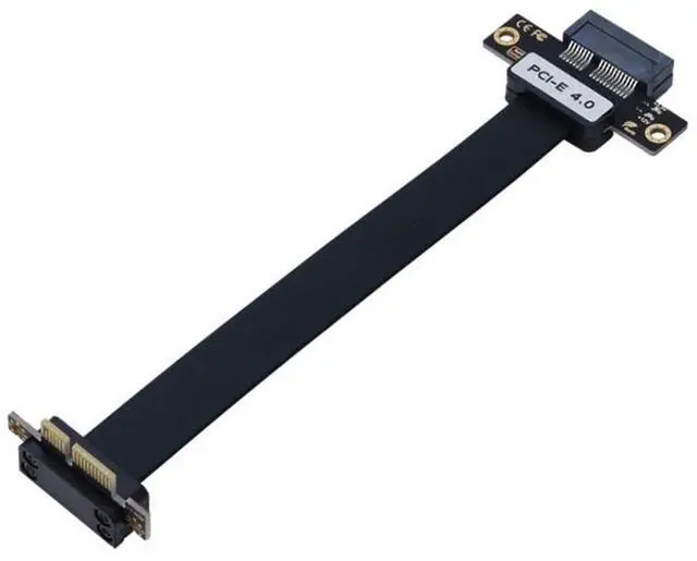Main image of PCI-E 1X to 1X Extension Cable Flexible Flat Ribbon for Graphics Card Support X1 X4 X8 X16 (Side-in/Straight-Out,20CM PCIe4.0)