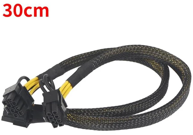 Alt view image 2 of 5 - JMT 8P Graphics Card Power Cord T5810 T5820 Server GPU Power Cord Compatible with Dell T5810 T5820 (30cm,8P to Dual 6+2)
