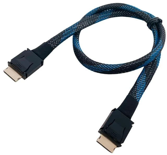 Main image of JMT PCIE4.0 x4 SFF8611 to SFF-8611 Extension Cable Support 24Gbps SAS-4 Compatible with Ouclink 4i Full Function (10cm)