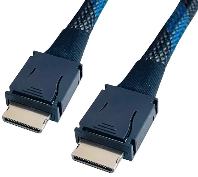 Alt view image 3 of 7 - JMT PCIE4.0 x4 SFF8611 to SFF-8611 Extension Cable Support 24Gbps SAS-4 Compatible with Ouclink 4i Full Function (10cm)