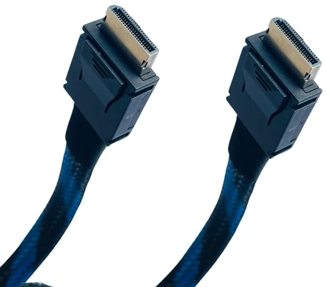Alt view image 5 of 7 - JMT PCIE4.0 x4 SFF8611 to SFF-8611 Extension Cable Support 24Gbps SAS-4 Compatible with Ouclink 4i Full Function (10cm)