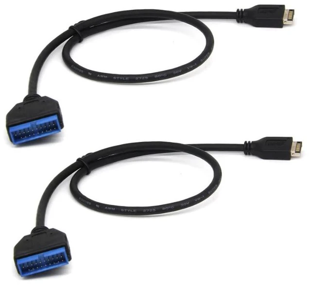 Main image of JMT USB 3.1 Adapter Cable Type-E Male to IDC 20P Male USB 3.0 20Pin Extension Cable for Computer Motherboard 30cm (2pcs)