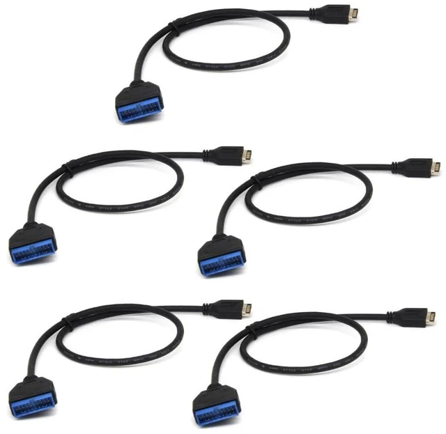 Main image of JMT USB 3.1 Adapter Cable Type-E Male to IDC 20P Male USB 3.0 20Pin Extension Cable for Computer Motherboard 30cm (5pcs)