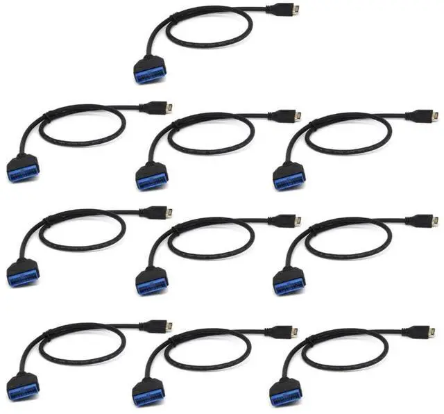 Main image of JMT USB 3.1 Adapter Cable Type-E Male to IDC 20P Male USB 3.0 20Pin Extension Cable for Computer Motherboard 30cm (10pcs)