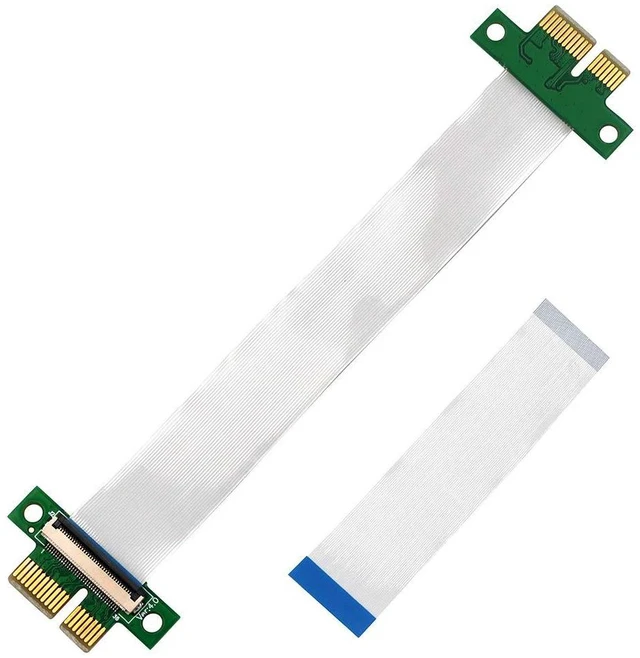 Main image of JMT PCI Express 1X to 1X Riser Adapter Male to Male PCI-E Extender Flexible Ribbon Extension Flex Relocate Cable 15cm+25cm Compatible for FPC