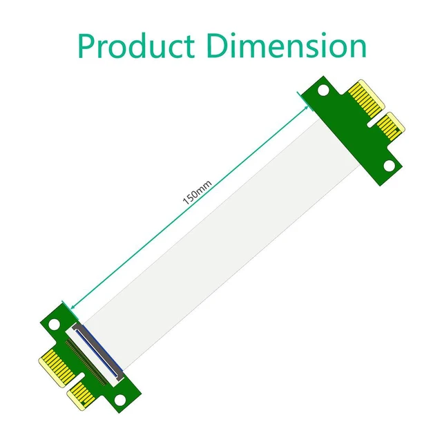 Alt view image 4 of 7 - JMT PCI Express 1X to 1X Riser Adapter Male to Male PCI-E Extender Flexible Ribbon Extension Flex Relocate Cable 15cm+25cm Compatible for FPC