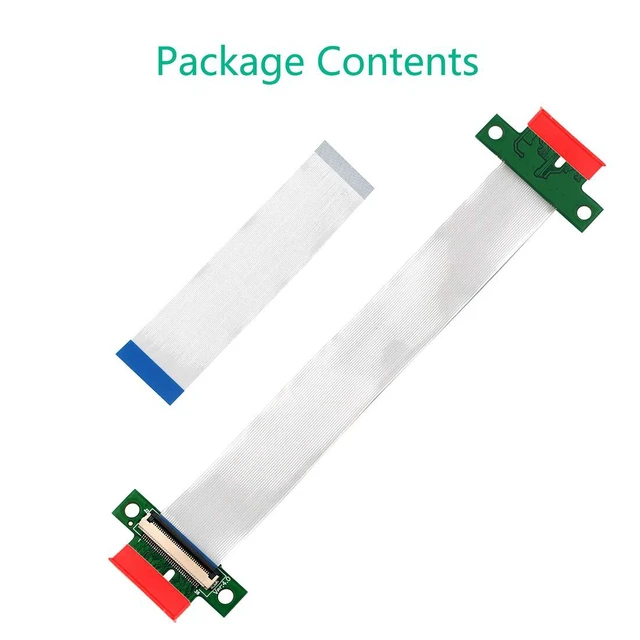 Alt view image 3 of 7 - JMT PCI Express 1X to 1X Riser Adapter Male to Male PCI-E Extender Flexible Ribbon Extension Flex Relocate Cable 15cm+25cm Compatible for FPC