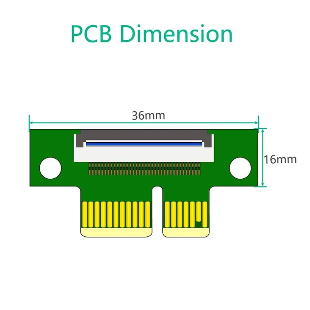 Alt view image 6 of 7 - JMT PCI Express 1X to 1X Riser Adapter Male to Male PCI-E Extender Flexible Ribbon Extension Flex Relocate Cable 15cm+25cm Compatible for FPC