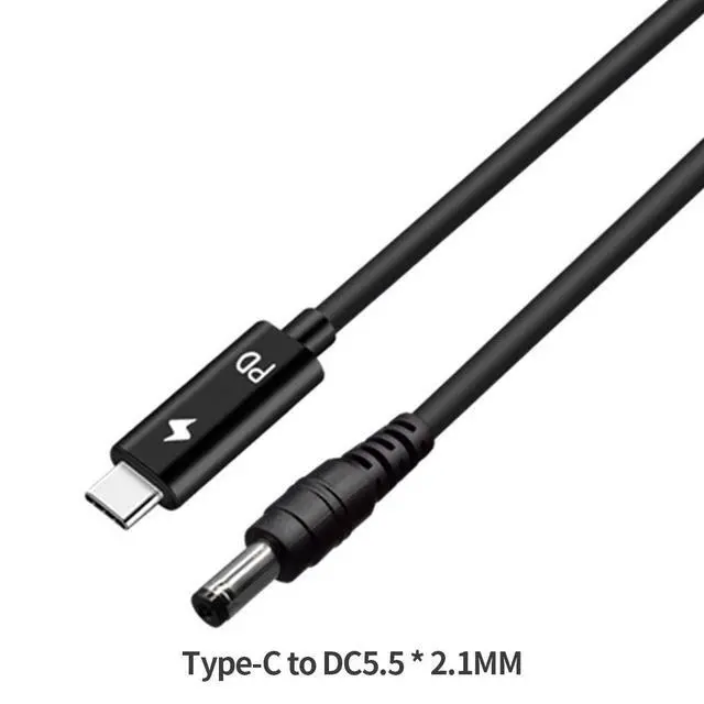 Alt view image 2 of 3 - JMT USB 3.1 Type C to DC 5.5 * 2.1/4.8 * 1.7 Male to Male Laptop Charger DC Jack Power Adapter Cable 1.5M Decoy Trigger PD Charging (DC 5.5 * 2.1MM)