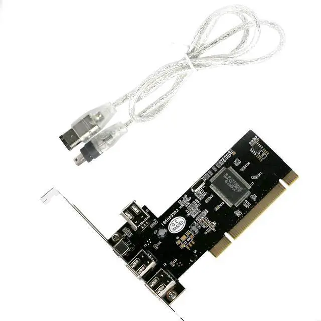 Alt view image 2 of 6 - JMT PCI Combo 1394A 4 Ports (3+1) Firewire iLink PCI Controller Card Extension Adapter PCI 6 to 4pin with IEEE 1394 Cable for Firewire Computer
