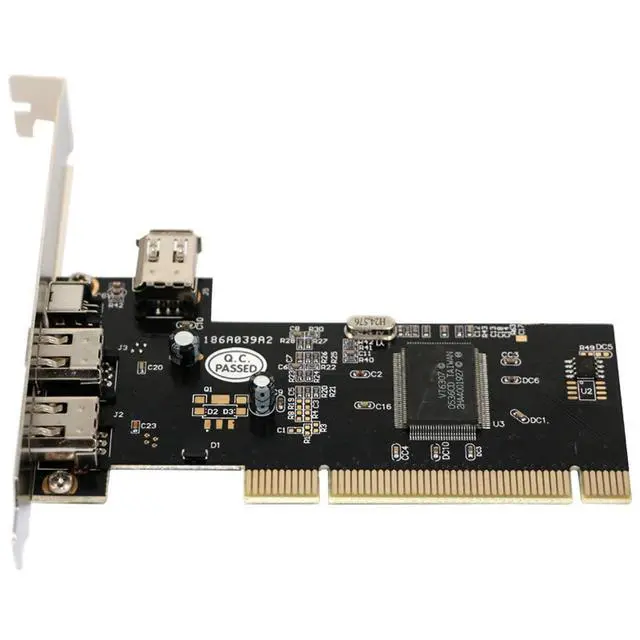 Alt view image 3 of 6 - JMT PCI Combo 1394A 4 Ports (3+1) Firewire iLink PCI Controller Card Extension Adapter PCI 6 to 4pin with IEEE 1394 Cable for Firewire Computer