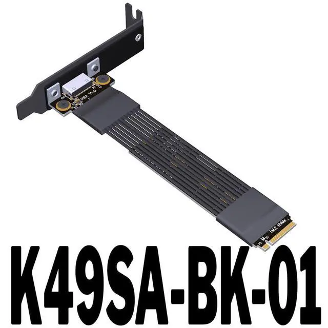 Alt view image 2 of 7 - JMT ADT-K49SA-BK PCIe4.0 x4 M.2 NVMe to OcuLink SFF-8611/8612 Adapter 64Gbps Graphics Card External Extension Cable (K49SA-BK-01,15cm)