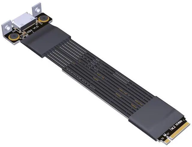 Main image of JMT ADT-K49SA-BK PCIe4.0 x4 M.2 NVMe to OcuLink SFF-8611/8612 Adapter 64Gbps Graphics Card External Extension Cable (K49SA-BK,15cm)