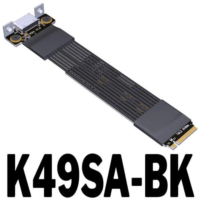 Alt view image 2 of 7 - JMT ADT-K49SA-BK PCIe4.0 x4 M.2 NVMe to OcuLink SFF-8611/8612 Adapter 64Gbps Graphics Card External Extension Cable (K49SA-BK,15cm)