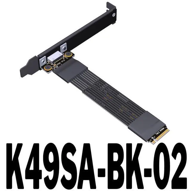 Alt view image 2 of 7 - JMT ADT-K49SA-BK PCIe4.0 x4 M.2 NVMe to OcuLink SFF-8611/8612 Adapter 64Gbps Graphics Card External Extension Cable (K49SA-BK-02,15cm)
