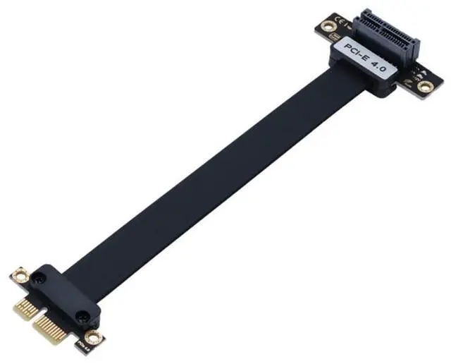 Main image of PCI-E 1X to 1X Extension Cable Flexible Flat Ribbon for Graphics Card Support X1 X4 X8 X16 (20CM PCIe4.0,Straight in/Side Out)
