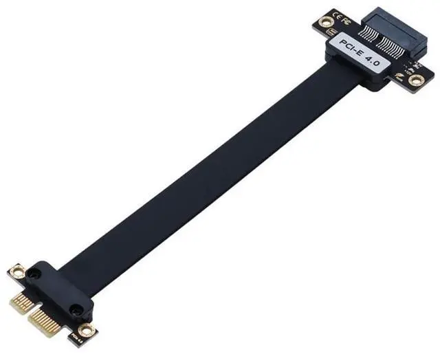 Main image of PCI-E 1X to 1X Extension Cable Flexible Flat Ribbon for Graphics Card Support X1 X4 X8 X16 (Straight in/Straight Out,20CM PCIe4.0)