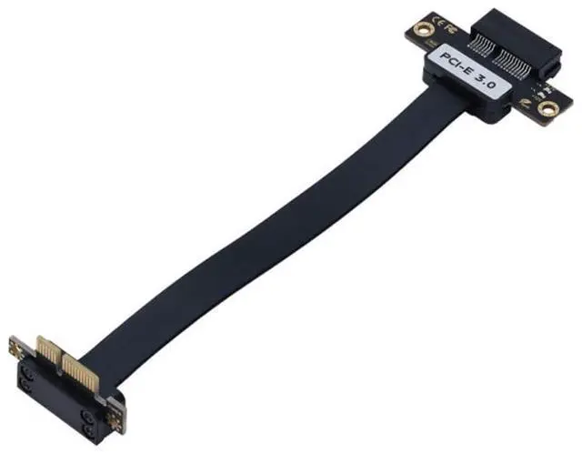 Main image of PCI-E 1X to 1X Extension Cable Flexible Flat Ribbon for Graphics Card Support X1 X4 X8 X16 (20CM PCIe3.0,Side-in/Straight-Out)