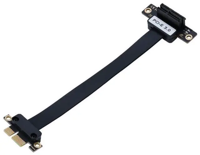 Main image of PCI-E 1X to 1X Extension Cable Flexible Flat Ribbon for Graphics Card Expansion Card Support X1 X4 X8 X16 (PCIe3.0 15cm,Straight-in Side-Out)