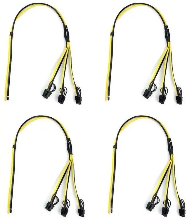 Main image of JMT Power Supply Cable 8pin GPU Video Card Wire 1 to 3 6p+2p Miner Adapter Cable 12AWG+18AWG Cables for Mining (5Pcs)