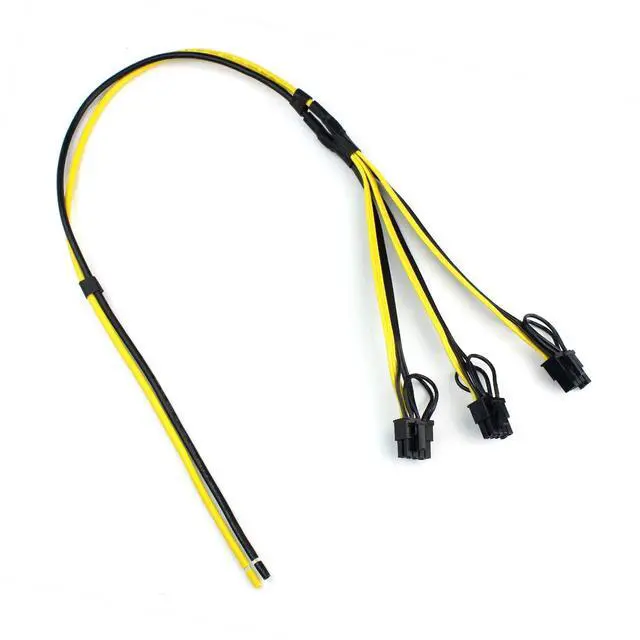 Alt view image 4 of 6 - JMT Power Supply Cable 8pin GPU Video Card Wire 1 to 3 6p+2p Miner Adapter Cable 12AWG+18AWG Cables for Mining (10Pcs)