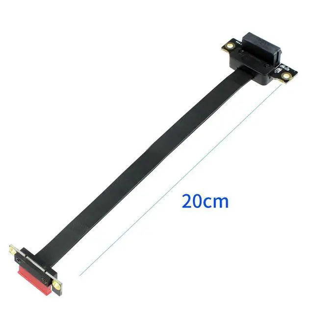 Alt view image 6 of 7 - JMT PCI-E X1 PCI Express 1X Riser Extension Ribbon Cable Gold-Plated Connector Dual Vertical 90 Right Angle Foldable High Speed PCI Express 1X Expander for 1U 2U ATX Extender (20cm R11SL)