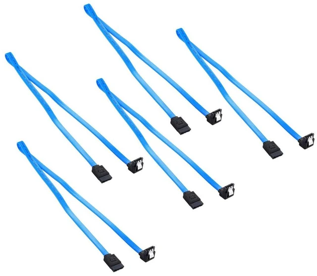 Alt view image 2 of 4 - JMT 5Pcs SATA 3.0 / SATA 2.0 Date Cable SATA3 40cm 6Gb/S SSD Hard Disk Drive Data Cable Dual Straight Cord SATA 3.0 2.0 Convertor (5pcs SATA3 Blue)