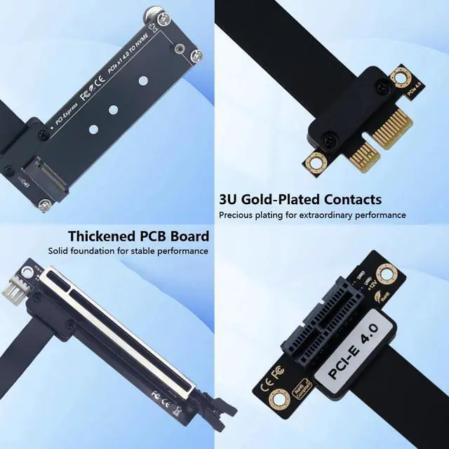 Alt view image 6 of 6 - PCIe 16X to Mini PCIE Riser Cable PCIE Extension for Graphics Card (PCIe3.0, 20cm)