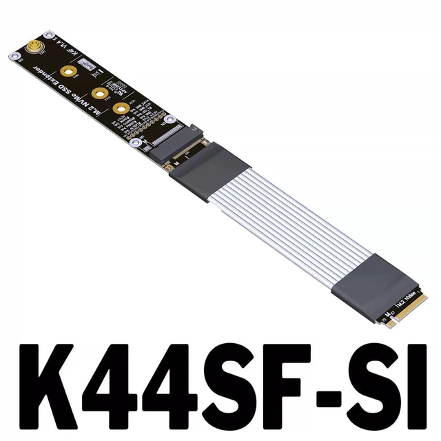 Alt view image 2 of 4 - ADT-K44S PCIe 5.0 M.2 M Key SSD Extension Cable 128Gbps High Speed Compatible with NVMe 2280 22110 SSD (K44SF-SI,20CM)