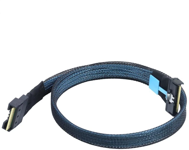 Alt view image 4 of 5 - JMT PCIE Gen5 MCIO 8X 8I 74P to Slimline SAS 4.0 SFF-8654 8i Server Cable High-Speed 32GT/s Anti Tilt Insertion (50cm)