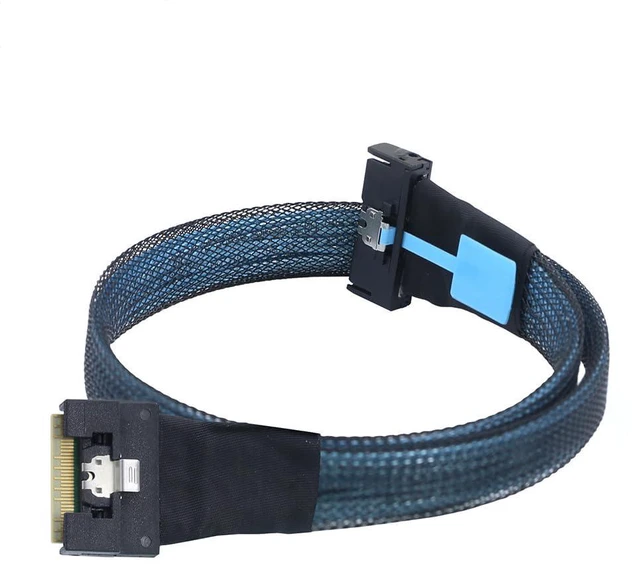 Main image of JMT PCIE Gen5 MCIO 8X 8I 74P to Slimline SAS 4.0 SFF-8654 8i Server Cable High-Speed 32GT/s Anti Tilt Insertion (50cm)