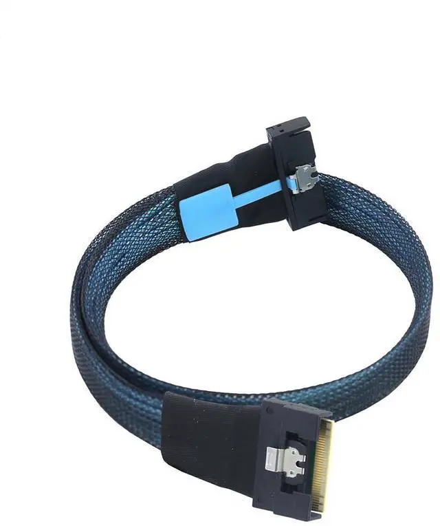 Alt view image 5 of 5 - JMT PCIE Gen5 MCIO 8X 8I 74P to Slimline SAS 4.0 SFF-8654 8i Server Cable High-Speed 32GT/s Anti Tilt Insertion (50cm)