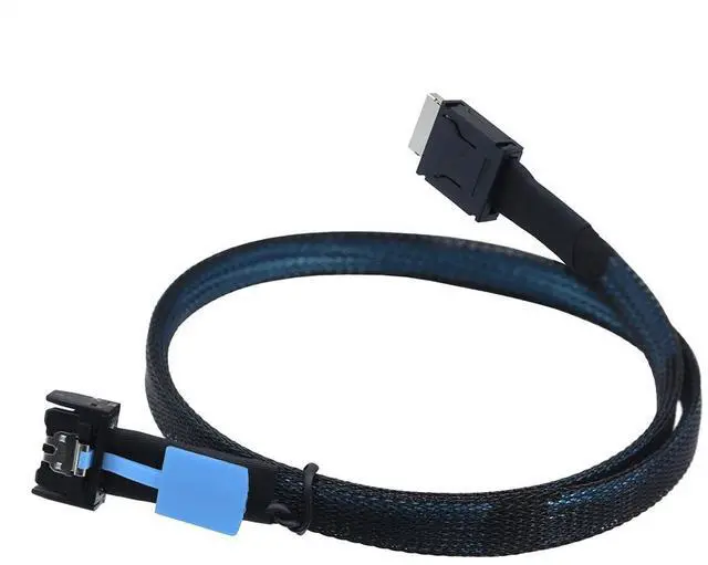 Alt view image 2 of 6 - JMT Gen5 PCIE MCIO Slimline SFF-8654 4i to Oculink SFF-8611 4i Cable High-Speed Support PCIe4.0 PCIe5.0 (80cm)